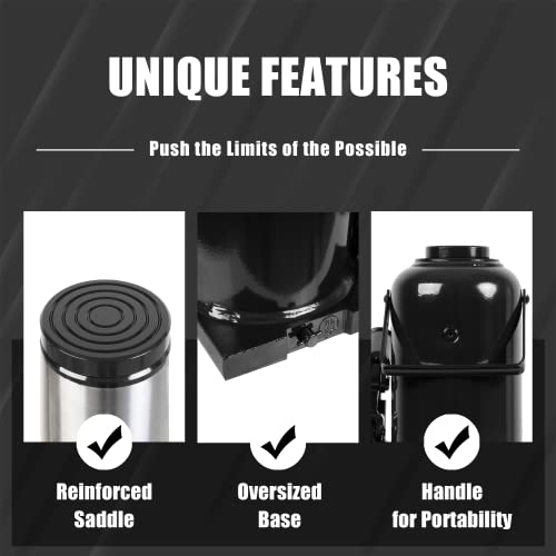 Image of Torin 50 Ton (100,000 LBs) Capacity Low Profile Hydraulic Welded Heavy Duty Bottle Jack, AT95007B , Black