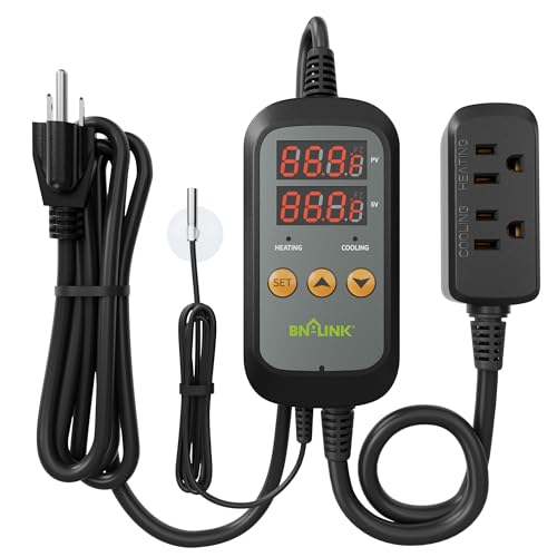 BN-LINK Temperature Controller Dual Thermostat Outlet for Heating Cooling