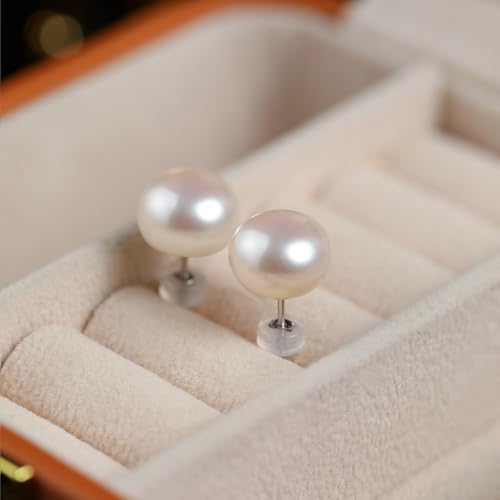 Ball Pearl Earrings for Women 10-13mm AAAA Freshwater Pearls Stud Earrings 925 Sterling Silver Ear Wires Jewelry Gifts for Wife Mom Girlfriend Her Wedding Birthday Anniversary2