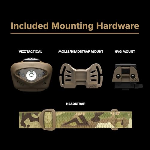 Linterna frontal Vizz Tactical MPLS multicam impermeable IPX7 con luces led de colores 6