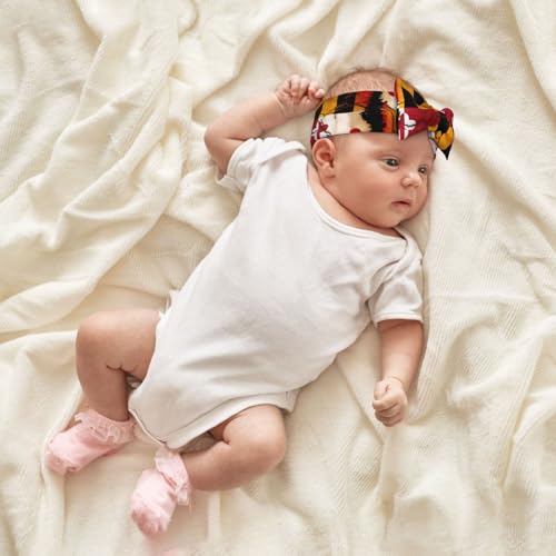 vintage wooden maryland flag Baby Bow Headband. Comfortable baby headband, suitable for daily wear and photo props.4