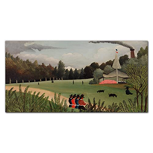 Tableau en verre trempé 100x50cm Forêt de Village pour une décoration murale design