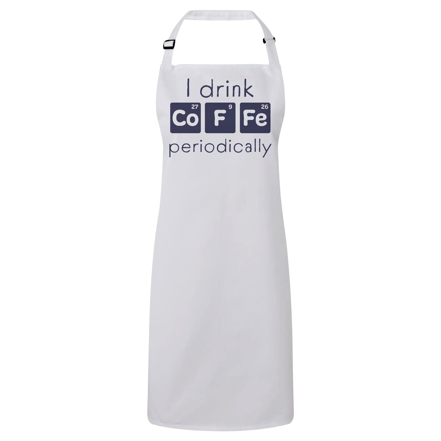 Tablier cuisine premium blanc imprimé tableau périodique sciences et café - 4