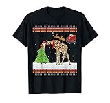 Giraffe Weihnachten Pullover Baum Stern Geschenk Pullover: Ho Frohe Weihnachten. Die Winter- und Weihnachtsmann-Zeit! Holen Sie sich dieses coole Kurzarm Weihnachten Urlaub Tee Shirt. Tolle Geschenkideen für Ihn, Sie, Erwachsene, Urlaub. Viel Spaß i