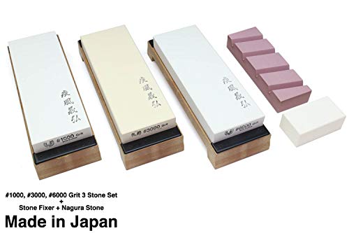 Yoshihiro Professional Grade Toishi Japanese Whetstone Knife Sharpener Water Stones (SET) - Thumbnail 3