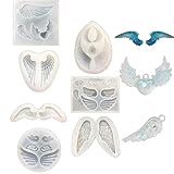 Resin Molds 7 Pack Angel Wings Style Silicone Molds,Epoxy Resin Casting Molds for Jewelry Making,Crafs DIY,Pendant,Necklace,Key Chain,Decoration