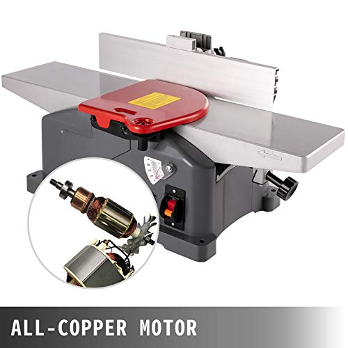 VEVOR Jointers Woodworking 6 Inch Benchtop Jointer 9000 RPM/min Jointer Planer Heavy Duty 1280W Benchtop Planer 156 mm Maximum Planing Width Wood Jointer Benchtop For Wood Cutting Thickness Planer