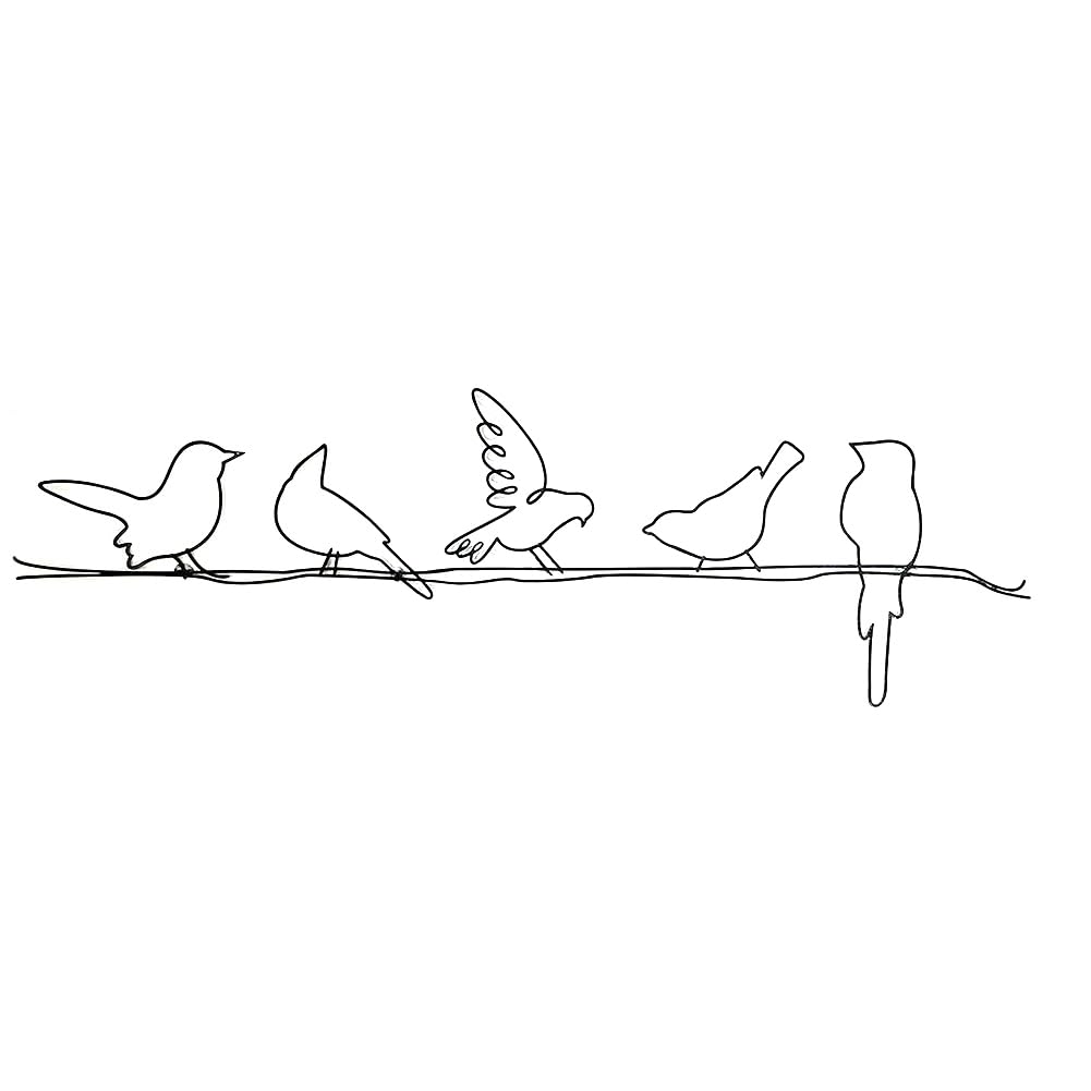 CTRLZS 1 Piece Bird Metal Wall On Wire Art Bird Pendant Black Metal Wire Bird Wall Hanger