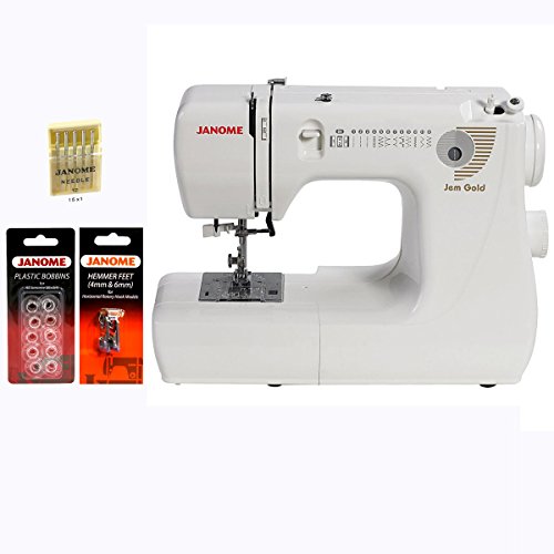 Janome Jem Gold 660 Sewing Machine w/3-Piece Bonus Kit