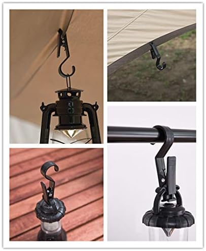 Miniatura 5 de 8 ganchos con clip de plástico negro superfuertes, ganchos para ropa, alfileres de ropa resistentes con clips para el hogar, viajes, tienda de