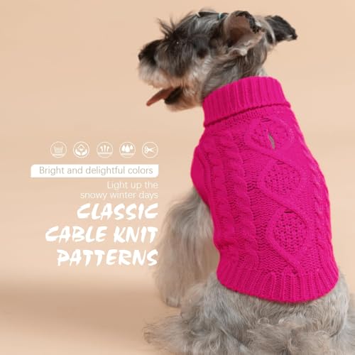 Image of BINGPET Dog Sweater for Small Dogs, Turtleneck Knitted Clothes