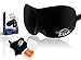 Urban Zen Ultra Comfortable Face Contoured Model Sleeping Mask with Ear Plugs and Travel Pouch, Black
