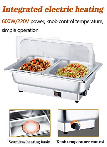 MAYAOEY Chafing Dish Elektrisch, Speisenwärmer Edelstahl, Warmhaltebehälter Essen Buffetwärmer für Bankette, Hauspartys… – Bild 7