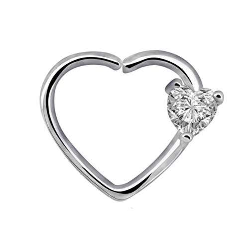 Heart Cubic Zirconia Inlaid Heart Shaped Nose Hoop Ear Ring Women Piercing Jewellery Practical treatment