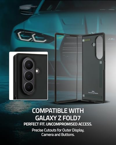 Image of CG MOBILE BMW [Official Licensed] Signature Collection | Genuine Leather Case with Big Wordmark Protective Case /Cover Designed for Galaxy Z Fold 7 (2025) - Black