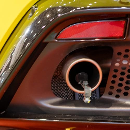 Auspuff Sound Booster Pfeife für Fake V8 Turbolader pfeifen im Auto & Motorrad Endtopf I Universal Turbo whistle Soundgenerator Tuning - Auspuffpfeife für Endrohre (Schwarz, M)
