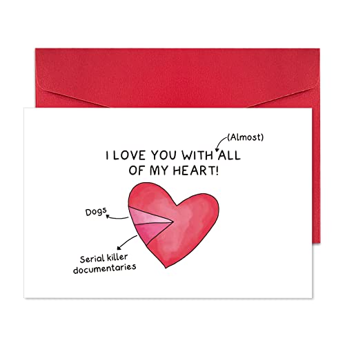 Ogeby Lustige Valentinstagskarte Geschenke für Freund Freundin, niedliche Jahrestagskarte für Sie und Ihn, humorvolle Herz-Jahrestagskarte Geschenke Cover