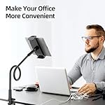 Gooseneck Kindle Tablet iPad Holder Stand for Bed, Flexible Arm Mount for Reading in Bed, Reading Accessories Compatible with iPad mini iPhone/Nintendo Switch/Kindle Fire HD - Image 3