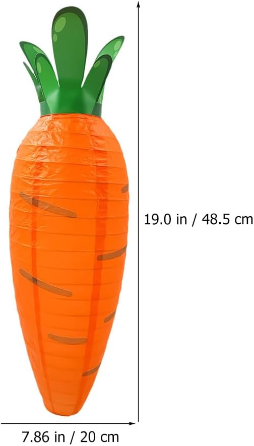Ciieeo 8 Pcs Carrot Lantern Hanging Paper Cartoon Lantern Honeycomb Lights Ceiling Decor Decorative Carrot Adorable Lantern Nursery Cartoon Carrot Spring Decor Cute Child Metal Fruit, 48.5x20cmx2pcs