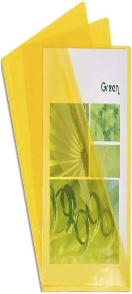 Exacompta Etui 100 Pochettes Coins A4 PVC Lisse 13/100ème Jaune