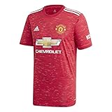 Gerippter Rundhalsausschnitt adidas Herren Trikot 20/21 MUFC Home Jersey, Reared, M, GC7958