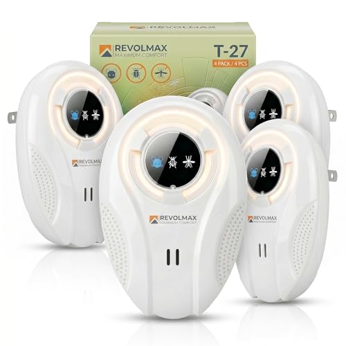 Image of ZRM-27, Ultrasonic Pest Control Repeller - Electronic & Ultrasound, Indoor Plug-in Repellent - Get rid of - Rodents, Mice, Squirrels, Bats, Insects, Bed Bugs, Ants, Fleas, Spiders, Roaches (4 Pack)