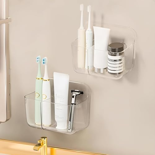 Diesisa 2 Stück Duschablage Ohne Bohren, Duschregal Wandmontage, Shampoo Halterung für Dusche, Duschkorb Selbstklebend, Acryl Regal Bad Ohne Bohren für Küche, Wohnzimmer (2 Fächer-Transparent) Diesisa 2 Stück Duschablage Ohne Bohren, Duschregal Wandmontage, Shampoo Halterung für Dusche, Duschkorb Selbstklebend, Acryl Regal Bad Ohne Bohren für Küche, Wohnzimmer (2 Fächer-Transparent)