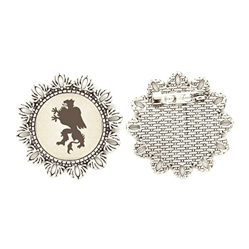 Broche de plata con emblema de guepardo europeo mediano para ropa