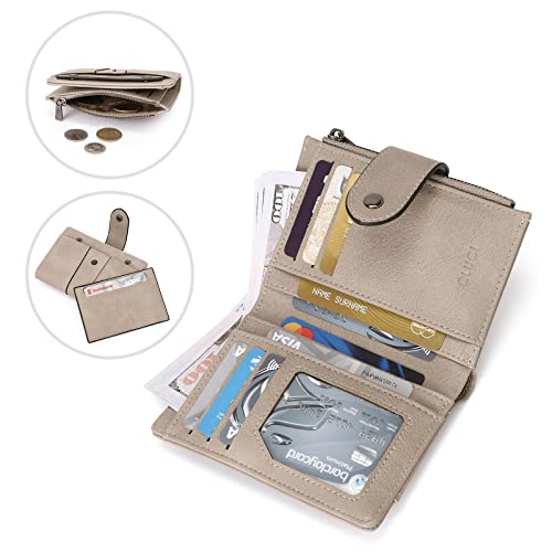 Cluci Small Wallet For Women Leather Bifold Multi Mini Card Holder Organizer Designer Ladies Zipper Coin With Removable Id Window #TOP3