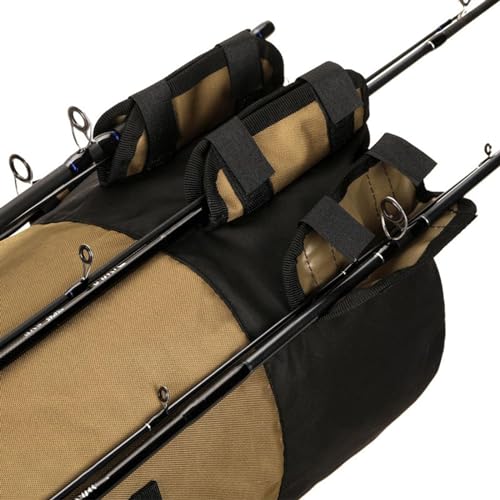 OEIPSMK Fishing Rod Case Oxford Fishing Bag Portable Folding Fishing Rod Reel Tackle Tool Carry Case Carrier Travel Bag, Black - Thumbnail 3