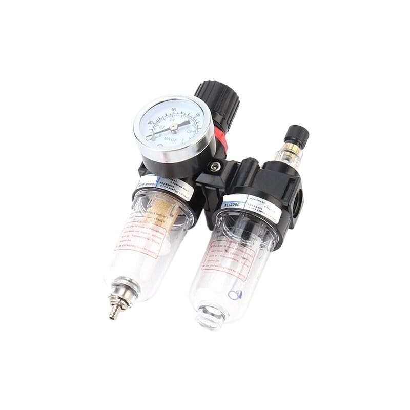 AFC2000 Air Compressor Treatment Unit Oil Water Separator Regulator FRL Combination Union Filter Airbrush Lubricator G1/4" Port(AFC-PC4-02)