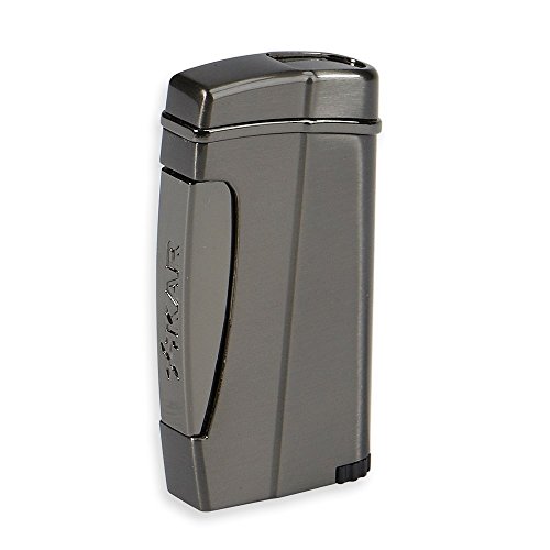 XIKAR Executive II Single Jet Flame Lighter, Sleek Durable Metal Body, Large Squeeze Ignition, Large Fuel Window, Gunmetal