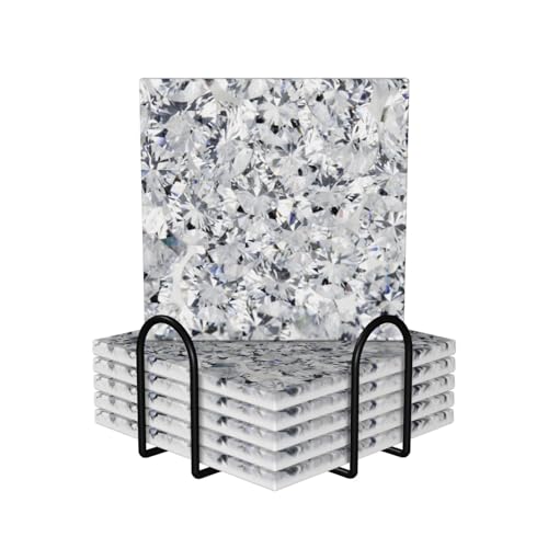Dessous de verre absorbant en céramique motif géométrique pour table et cuisine - 2