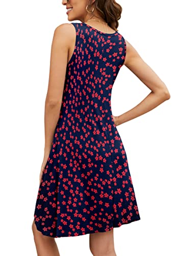 Image of Summer Dresses for Women Casual Sleeveless Swing Sundress with Pockets