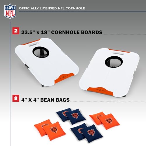 Wild Sports Nfl Chicago Bears Pro Football All-Weather Cornhole Set - Travel Bean Bag Toss Set Includes 8 Bean Bags thumb #1