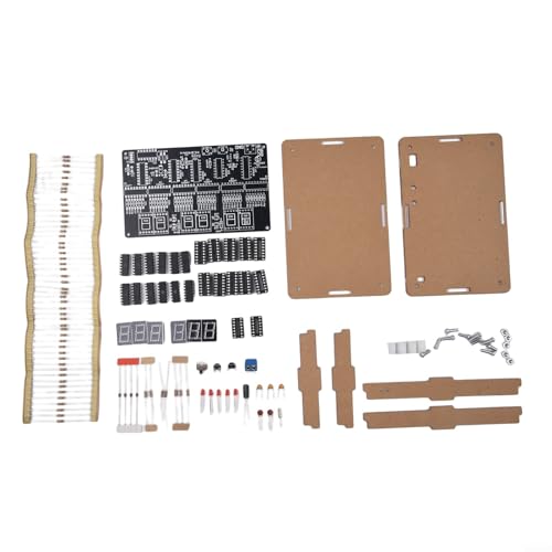 Kit de construcción de reloj electrónico diseñado para uso de fuente de alimentación CC entre 4 5 V a 5 5 V (piezas + carcasa)