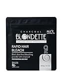 Professional Blondette Charcoal Bleach, Rapid Hair Bleach, with PLEX Technology, 460g package, lifting up to 9 tones, Made in Italy, with measuring spoon included.
