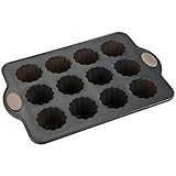 Backen ohne Einfetten, da die Oberfläche leichtes Lösen aus der Form ermöglicht – Blech für 12 Canneles aus hochwertigem Silikon mit hervorragenden Antihaft-Eigenschaften