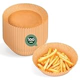 MAXI PRODUCTS - 100 Moldes Airflyer Papel Siliconado Redondo - Ø16 x 4,5 cm (3,5-4,5 L) - Recipiente Airfryer - Papel Freidora de Aire - Complementos Airfryer - ANTIADHERENTE Y IMPERMEABLE