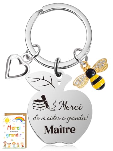 Cadeau Maitre D'école, Porte Clé Merci de M'avoir Aidé à Grandir