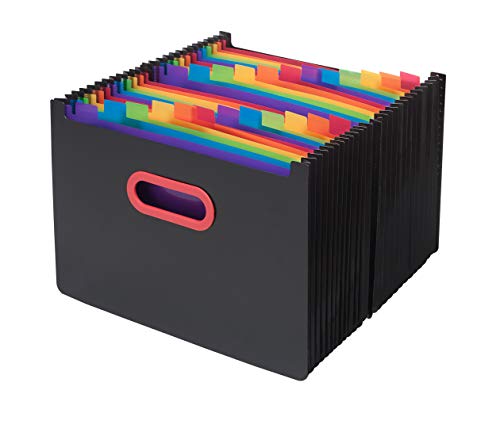 Snopake 15852 Rainbow and Black A4 24-Part Desk Organiser