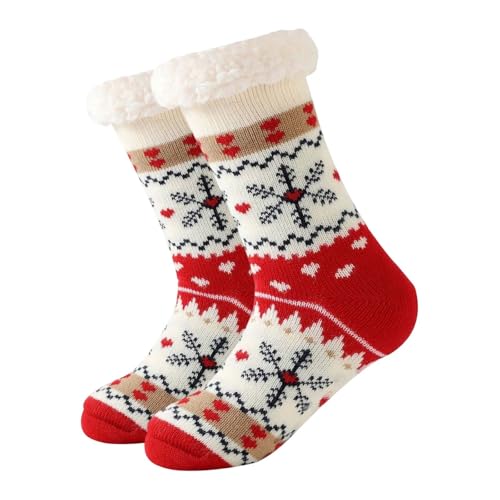 Christmas Printed Fuzzy Socks for Women, Winter Holiday Cozy Fluffy Socks - image 1