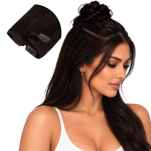 Sunny Hair Clip in Hair Extensions Real Human Hair Dark Brown 22 Inch