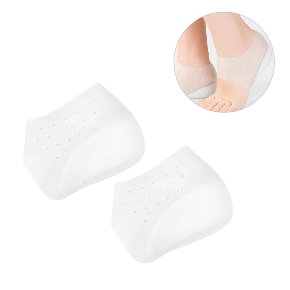 HEALLILY Height Increase Heels Sleeves Invisible Silicone Gel Heel Cushion Heel Cups For Plantar Fasciitis Inserts Pads 33-39Yards (2. 5cm) 1