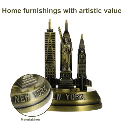 Estatua Decorativa de Arquitectura Metal Nueva York 3.34 Pulgadas miniatura 5