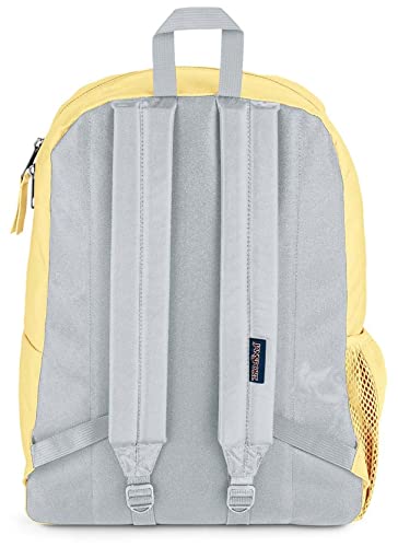 Jansport Cross Town Backpack, Pale Banana, 17" X 12.5" X 6" - Simple Bookbag Adults With 1 Main Compartment, Front Utility Pocket - Premium Accessories #TOP1