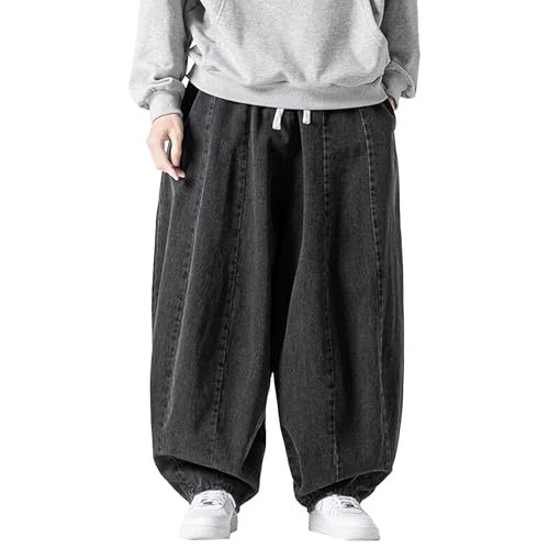 Mens Baggy Jeans Y2k Hip Hop Wide Leg Jean Stylish Casual Loose Fit Denim Pants Streetwear Skateboard Trousers