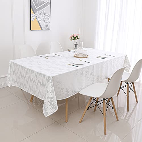 Majestic Giftware Velvet Custom Tablecloth, Small, White Dotted Silver Print #TOP30