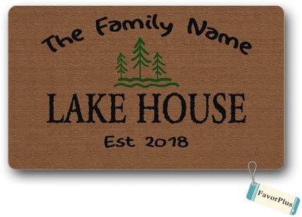Funny Doormat Lake House Outdoor/Indoor Non Slip Decor Floor Door Mat Area Rug for Entrance 15.7x23.6 inch