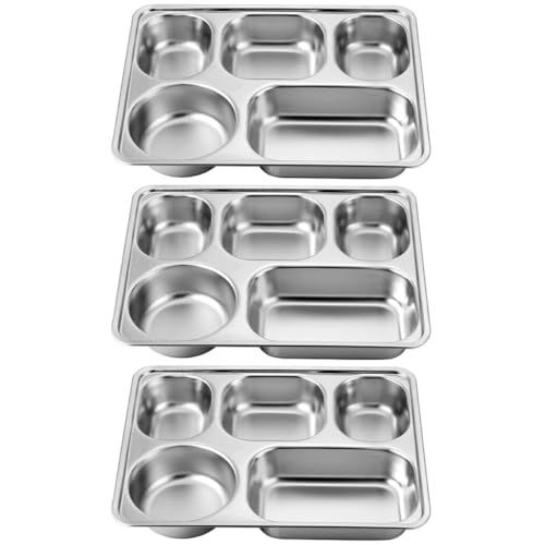 Assiettes compartimentées inox durables et faciles à laver - 2